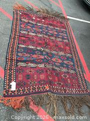 MaxSold Auction: Handwoven Kilim Flatwoven Rug 84 x 57 inches - Commerce (California, USA) PARTNER MANAGED Estate Sale Online Auction - Randolph Street (STORAGE)