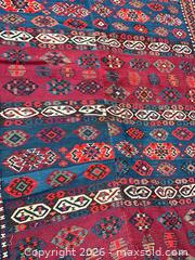 MaxSold Auction: Handwoven Kilim Flatwoven Rug 84 x 57 inches - Commerce (California, USA) PARTNER MANAGED Estate Sale Online Auction - Randolph Street (STORAGE)