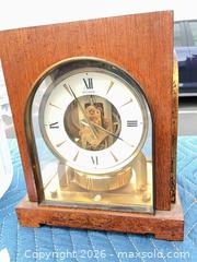 MaxSold Auction: Lot of 2: Mantel/Shelf Skeleton Clock and Slovakian Crystal Ice Bucket - Commerce (California, USA) PARTNER MANAGED Estate Sale Online Auction - Randolph Street (STORAGE)