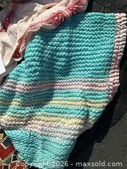 MaxSold Auction: Mixed Textile Lot: Caucasian Sumak Horse Cloth + Assorted Knits - Commerce (California, USA) PARTNER MANAGED Estate Sale Online Auction - Randolph Street (STORAGE)