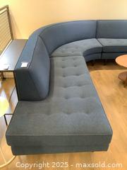 MaxSold Auction: Mid Century Style Blue Teal Curved Sectional Sofa, 3-Piece Woven Fabric - Los Angeles (California, USA) PARTNER MANAGED Moving Online Auction - Kirkwood Drive