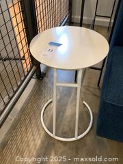 MaxSold Auction: Modern White Painted Metal Side/End Table — 14in Round Top - Los Angeles (California, USA) PARTNER MANAGED Moving Online Auction - Kirkwood Drive