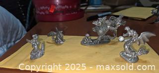 MaxSold Auction: Lot of 5 Pewter Collectible Dragon Figurines with Rhinestones - Sun Valley (California, USA) SELLER MANAGED Estate Sale Online Auction -  Wentworth Street