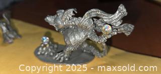 MaxSold Auction: Lot of 5 Pewter Collectible Dragon Figurines with Rhinestones - Sun Valley (California, USA) SELLER MANAGED Estate Sale Online Auction -  Wentworth Street