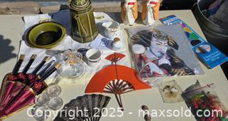 MaxSold Auction: Mixed Lot Asian-Themed Decorative Items: Fans, Ceramics, Figurines - Sun Valley (California, USA) SELLER MANAGED Estate Sale Online Auction -  Wentworth Street