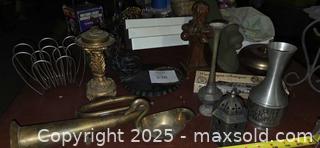 MaxSold Auction: Mixed Lot Vintage Wood, Chrome, Brass & Pewter Decorative Metal Items - Sun Valley (California, USA) SELLER MANAGED Estate Sale Online Auction -  Wentworth Street