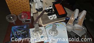 MaxSold Auction: New Loulu backpack, infant Nike booties, crystal candle sticks, champagne glasses, Silver shoes - Sun Valley (California, USA) SELLER MANAGED Estate Sale Online Auction -  Wentworth Street