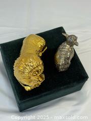 MaxSold Auction: Neiman Marcus Godinger Treasures Silver Lamb &#38; Gold Lion Salt and Pepper Shaker Set - Menlo Park (California, USA) SELLER MANAGED Downsizing Online Auction - Henderson Place