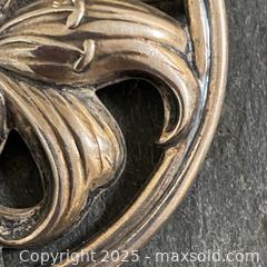 MaxSold Auction: Mid-Century LARGE Repousse Round Pin/Brooch - Toronto (Ontario, Canada) SELLER MANAGED Downsizing Online Auction - Lamb Avenue