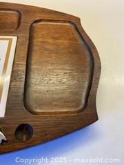 MaxSold Auction: Mid-Century Solid Wood Cheeseboard with Hand Painted Tile - Toronto (Ontario, Canada) SELLER MANAGED Downsizing Online Auction - Lamb Avenue