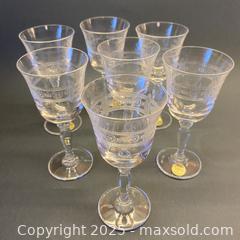 MaxSold Auction: Vintage Set of 7 Etched DURAND Crystal Liqueur Glasses - Toronto (Ontario, Canada) SELLER MANAGED Downsizing Online Auction - Lamb Avenue
