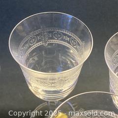 MaxSold Auction: Vintage Set of 7 Etched DURAND Crystal Liqueur Glasses - Toronto (Ontario, Canada) SELLER MANAGED Downsizing Online Auction - Lamb Avenue
