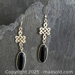 MaxSold Auction: Vintage Sterling Silver and Onyx Drop Earrings - Toronto (Ontario, Canada) SELLER MANAGED Downsizing Online Auction - Lamb Avenue