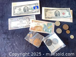 MaxSold Auction: Mixed Lot of World Banknotes and Coins - Reston (Virginia, USA) SELLER MANAGED Moving Online Auction - Seaford Court