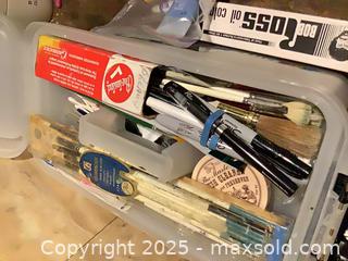 MaxSold Auction: Art Bin Loads of Painting Supplies  - Kingston (Ontario, Canada) PARTNER MANAGED Downsizing Online Auction -  Sydenham Road