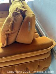 MaxSold Auction: Burnt Orange Velvet Mid-Century 3-Seat Sofa - Toronto (Ontario, Canada) SELLER MANAGED Commercial Liquidation Online Auction - Esandar Drive (STORAGE)