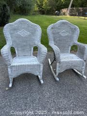 MaxSold Auction: Wicker Rocking Chairs with Pillows - Beckwith (Ontario, Canada) SELLER MANAGED Downsizing Online Auction - Mcgregor Drive