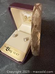 MaxSold Auction: 10k gold ornate bracelet &#38; 10k zirconia earings - Shawnigan Lake (British Columbia, Canada) SELLER MANAGED Estate Sale Online Auction -  Widows Walk                    