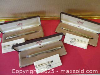 MaxSold Auction: Three Vintage 1/20th 10K Gold Filled CROSS Pens In Original Cases &#38; Booklets. - Toronto (Ontario, Canada) SELLER MANAGED Reseller Online Auction - Annette Street