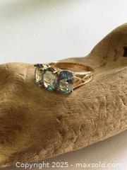 MaxSold Auction: 10 Karat Gold Blue Tri-Stone Ring - Saanich (British Columbia, Canada) SELLER MANAGED Reseller Online Auction - Old West Saanich Road
