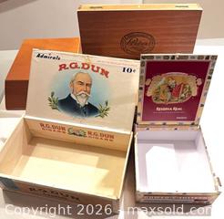 MaxSold Auction: 5 Vintage Cigar Boxes Baccarat Padilla RG Dunn Padron+ - Westminster (Colorado, USA) SELLER MANAGED Downsizing Online Auction - Raritan Street