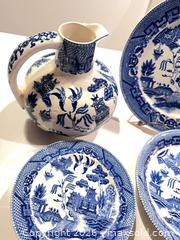 MaxSold Auction: 7 Pc Lot Vintage Japan Blue Willow Carafe Plates Bowl+ - Westminster (Colorado, USA) SELLER MANAGED Downsizing Online Auction - Raritan Street