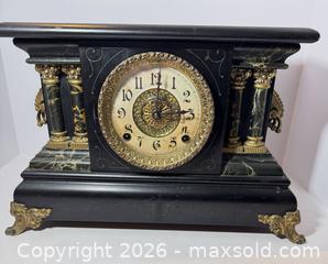 MaxSold Auction: Antique Ingraham Adrian Mantel Clock Black Marble - Westminster (Colorado, USA) SELLER MANAGED Downsizing Online Auction - Raritan Street
