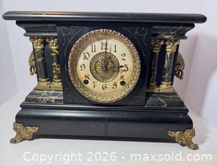 MaxSold Auction: Antique Ingraham Adrian Mantel Clock Black Marble - Westminster (Colorado, USA) SELLER MANAGED Downsizing Online Auction - Raritan Street