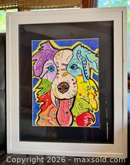 MaxSold Auction: Pop Art Border Collie DOG Framed Picture  Art Becca Fischer 20” x 24” - Westminster (Colorado, USA) SELLER MANAGED Downsizing Online Auction - Raritan Street