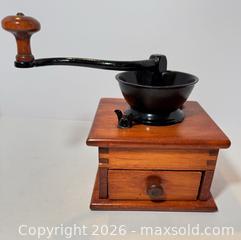 MaxSold Auction: Vintage Wood & Cast Iron Coffee Grinder - Westminster (Colorado, USA) SELLER MANAGED Downsizing Online Auction - Raritan Street