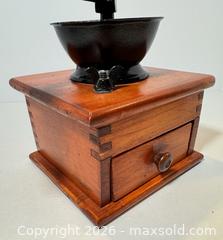 MaxSold Auction: Vintage Wood & Cast Iron Coffee Grinder - Westminster (Colorado, USA) SELLER MANAGED Downsizing Online Auction - Raritan Street