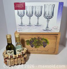 MaxSold Auction: Wine Lot New Longchamp Stems Cavit S&P Wood Wine Box - Westminster (Colorado, USA) SELLER MANAGED Downsizing Online Auction - Raritan Street