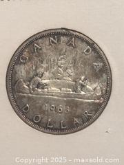 MaxSold Auction: 1963 Canada Queen Elizabeth II coin set in  holder . SILVER DOLLAR , SILVER HALF , SILVER  - Aurora (Ontario, Canada) SELLER MANAGED Estate Sale Online Auction -  Closs Square