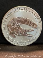 MaxSold Auction: 2014 Australia $1 Australian Saltwater Crocodile 1 oz .999 Fine Silver Coin - Aurora (Ontario, Canada) SELLER MANAGED Estate Sale Online Auction -  Closs Square