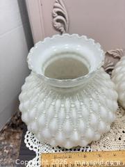 MaxSold Auction: Pair of White Milk Glass Hobnail Ruffled Lamp Shades - Gull Lake (Alberta, Canada) SELLER MANAGED Reseller Online Auction -  Stuart Avenue