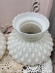 MaxSold Auction: Pair of White Milk Glass Hobnail Ruffled Lamp Shades - Gull Lake (Alberta, Canada) SELLER MANAGED Reseller Online Auction -  Stuart Avenue