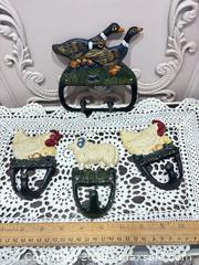 MaxSold Auction: Set of 4 Multicolor Cast Iron Farm Animal Wall Hooks - Gull Lake (Alberta, Canada) SELLER MANAGED Reseller Online Auction -  Stuart Avenue