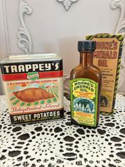 MaxSold Auction: Trappey's Sweet Potatoes Tin & Moone's Emerald Oil Amber Bottle - Gull Lake (Alberta, Canada) SELLER MANAGED Reseller Online Auction -  Stuart Avenue