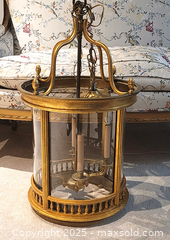 MaxSold Auction: Large French Gilded 4-Lights Hall Lantern - Newmarket (Ontario, Canada) SELLER MANAGED Downsizing Online Auction - Amberlee Court.