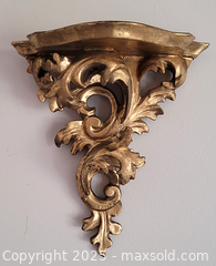 MaxSold Auction: Pair of Gilt Wood Wall Brackets  - Newmarket (Ontario, Canada) SELLER MANAGED Downsizing Online Auction - Amberlee Court.