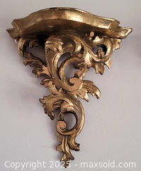 MaxSold Auction: Pair of Gilt Wood Wall Brackets  - Newmarket (Ontario, Canada) SELLER MANAGED Downsizing Online Auction - Amberlee Court.