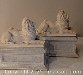 MaxSold Auction: Pair of Stone Bookends  - Newmarket (Ontario, Canada) SELLER MANAGED Downsizing Online Auction - Amberlee Court.