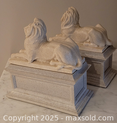 MaxSold Auction: Pair of Stone Bookends  - Newmarket (Ontario, Canada) SELLER MANAGED Downsizing Online Auction - Amberlee Court.