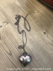 MaxSold Auction: Oxidized Sterling Silver Heart Pendant Necklace, Long Chain - Agoura Hills (California, USA) SELLER MANAGED Moving Online Auction -  Medea Lane (CONDO)
