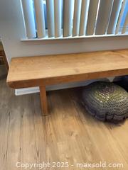 MaxSold Auction: Rustic Solid Wood Bench 72x15x18 Natural Light Honey - Agoura Hills (California, USA) SELLER MANAGED Moving Online Auction -  Medea Lane (CONDO)