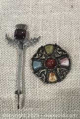 MaxSold Auction: Scottish Mizpah Amethyst Thistle Brooch &#38; Agate Style Brooch - North Saanich (British Columbia, Canada) SELLER MANAGED Charity/Fundraising Online Auction - Forest Park Drive                     