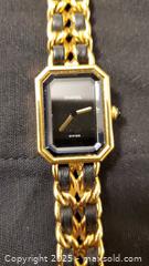MaxSold Auction: Chanel Première Octagonal Black Dial Gold-Tone Chain Leather Watch - Vaughan (Ontario, Canada) SELLER MANAGED Estate Sale Online Auction - Mill Arbour Lane