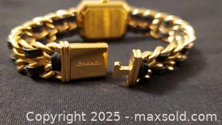 MaxSold Auction: Chanel Première Octagonal Black Dial Gold-Tone Chain Leather Watch - Vaughan (Ontario, Canada) SELLER MANAGED Estate Sale Online Auction - Mill Arbour Lane