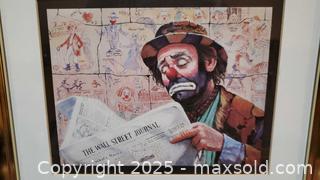 MaxSold Auction: Framed Art Print: Clown Reading &#34;The Wall Street Journal&#34; - Vaughan (Ontario, Canada) SELLER MANAGED Estate Sale Online Auction - Mill Arbour Lane