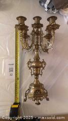 MaxSold Auction: Ornate Brass Five-Arm Candelabra — Rococo/Victorian Revival - Vaughan (Ontario, Canada) SELLER MANAGED Estate Sale Online Auction - Mill Arbour Lane